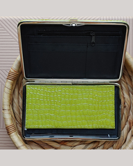 Light Green Metallic Flat Wallet