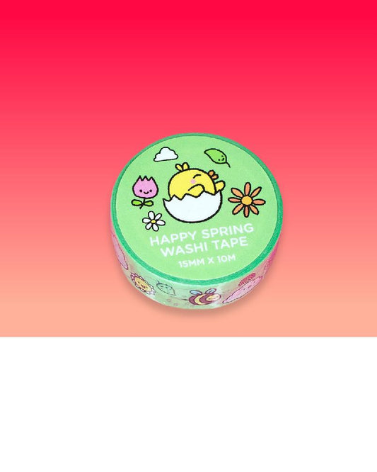 Happy Spring Flowers and Animals Kawaii Washi Tape