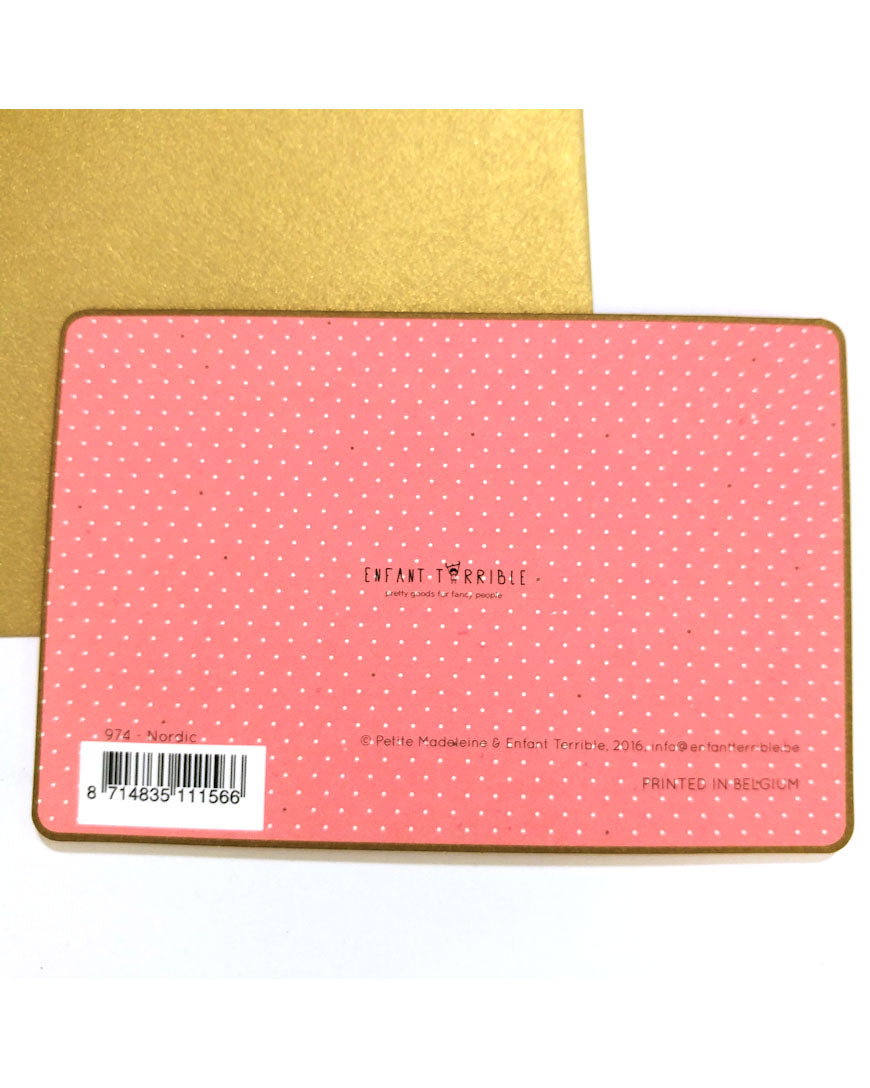 Pink and Gold-toned "Hello Gorgeous" Greeting Card