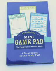 Mini Travel Game Pad - Hangman, Bingo, Dots & Boxes