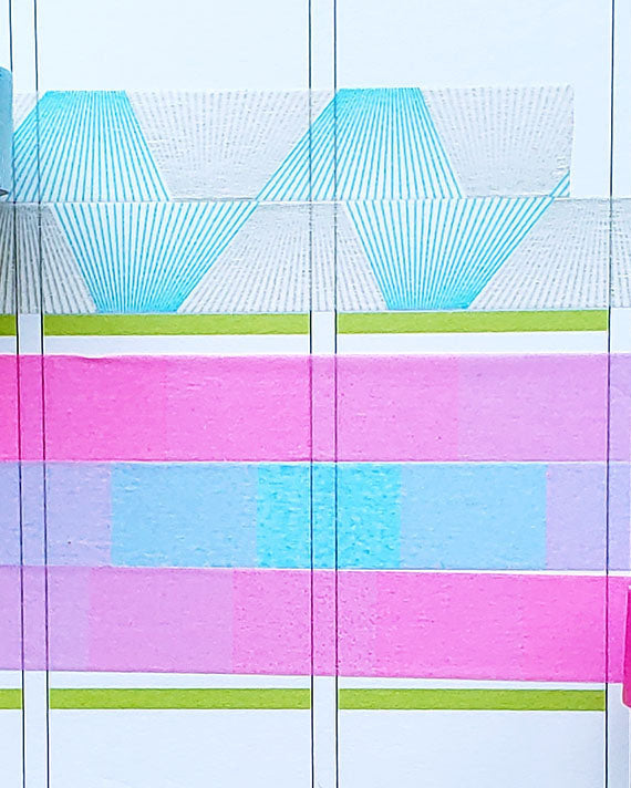 Washi Tape mit fluoreszierendem Farbverlauf in Rosa und Blau