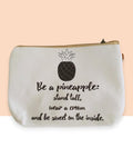 Black and White Pineapple Cosmetic Travel Bag