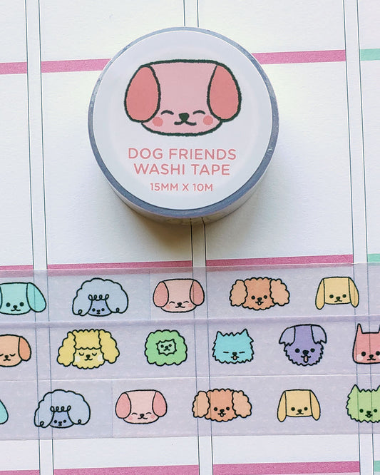 Regenbogen-Hundefreunde Kawaii Washi Tape