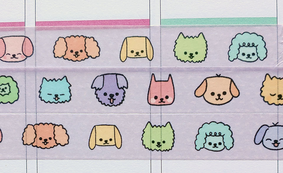 Regenbogen-Hundefreunde Kawaii Washi Tape