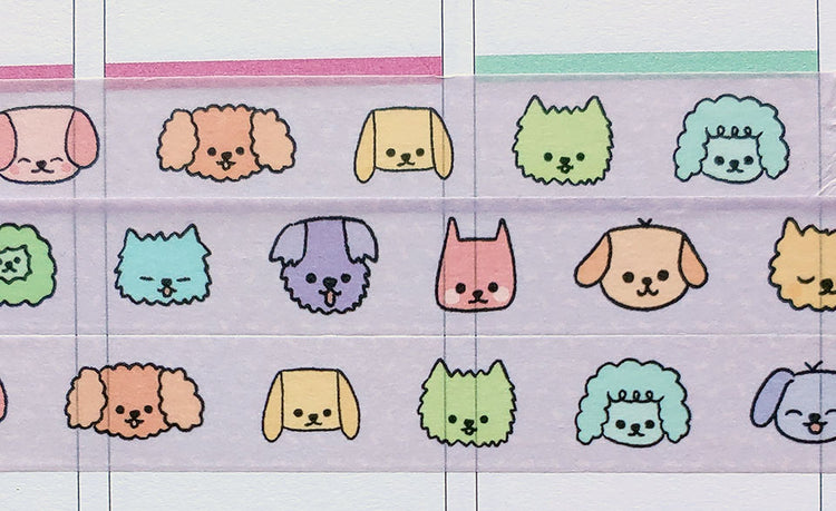 Rainbow Dog Friends Kawaii Washi Tape