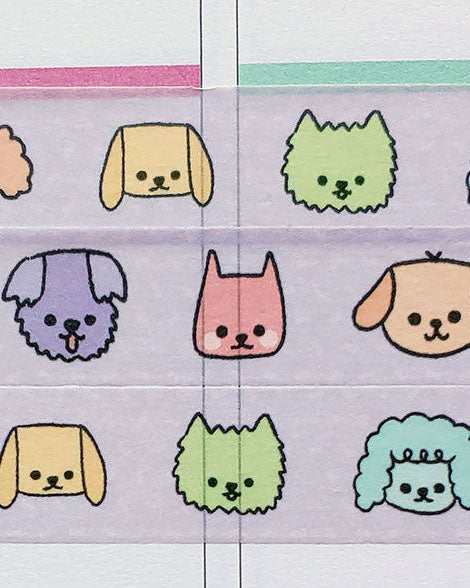 Regenbogen-Hundefreunde Kawaii Washi Tape