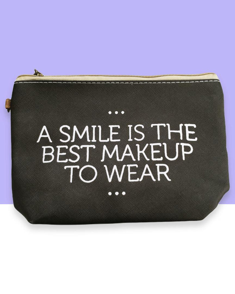 Black and White Smile Cosmetic Travel Bag