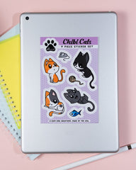 Chibi Cats Vinyl Sticker Sheet