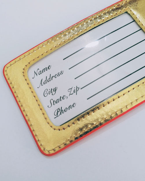 Rose & Gold-toned Vera Arrow Luggage Tag